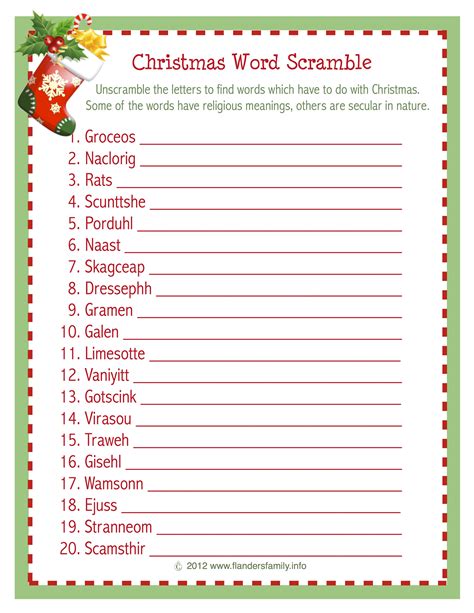 Christmas Word Scramble (Free Printable) - Flanders Family Homelife