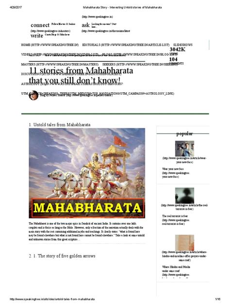 Mahabharata Story - Interesting Untold Stories of Mahabharata ...