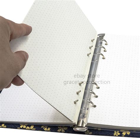 Dot Grid Spiral Notebook for Bullet Journal A5, 6 Holes Refillable Paper, Handmade - Notebookpost