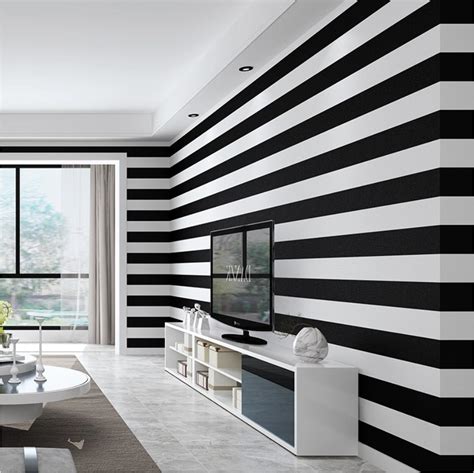 stripe black and white wall sticker design for home living room bedroom ...