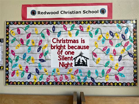 Christmas lights bulletin board 2021 | Silent night, Christian school, Christmas lights