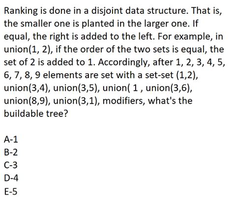 Solved Ranking is done in a disjoint data structure. That | Chegg.com