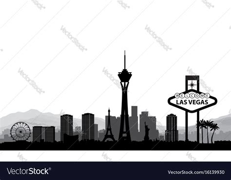 Las vegas skyline travel american city landmark Vector Image