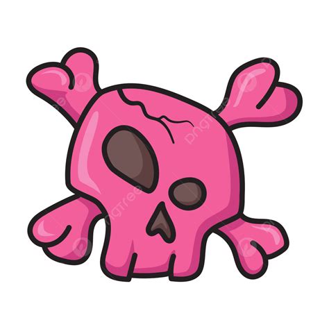Hand Drawn Cartoon Pink Skull, Hand Clipart, Skull Clipart, Cartoon Clipart PNG and Vector with ...