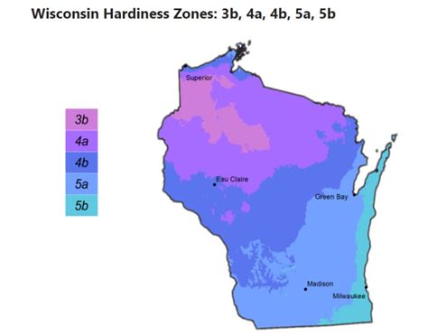 Wisconsin Plant Hardiness Zone Map 🍁 Green Gardens