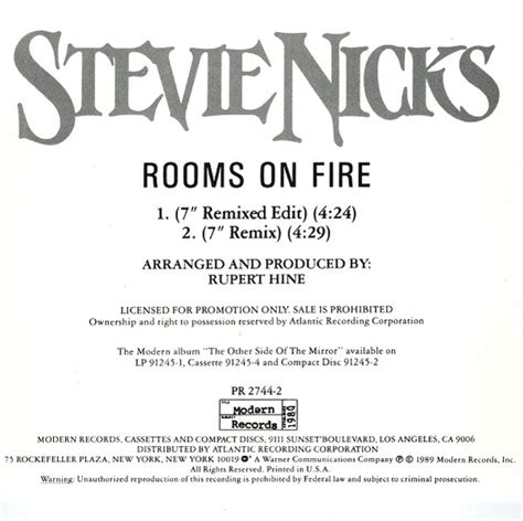 Stevie Nicks - Rooms On Fire (1989, CD) | Discogs