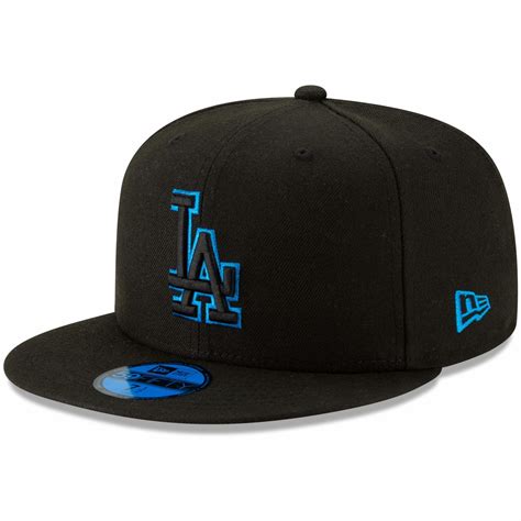 Men's Los Angeles Dodgers New Era Black Blue Outline Neon Pop 59FIFTY ...