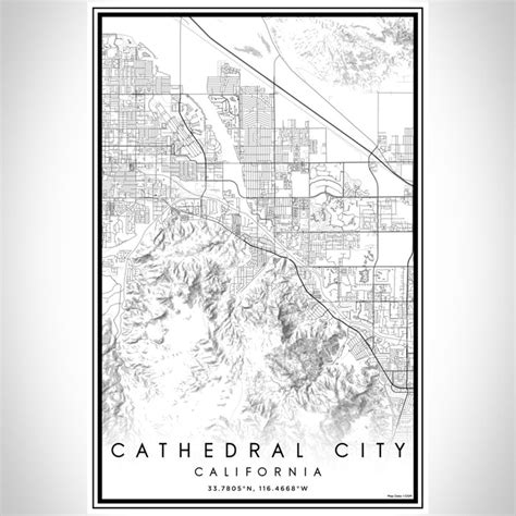 Cathedral City - California Map Print in Classic — JACE Maps