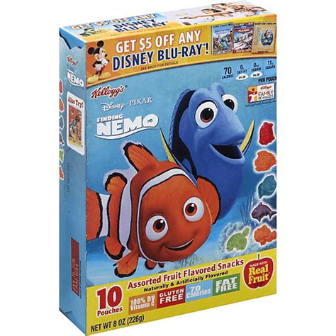 Kellogg's Disney-Pixar Finding Nemo Assorted Fruit Flavored Snakcs - 10 ...