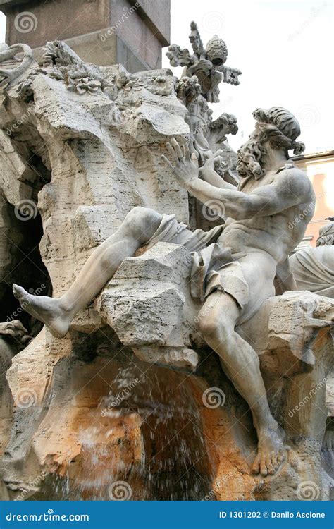 Piazza Navona Fountain, Rome Stock Photo - Image of landmark, touristic ...