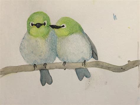 Love Birds Watercolor by lost-coati on DeviantArt