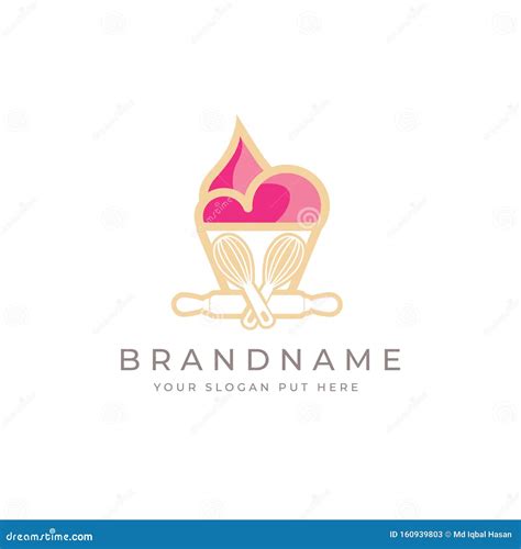 Logo Maker Modern Bakery Logo Ideas : Pink cake logo is great if you're working in bakery, cafe ...