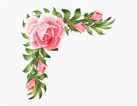 16121035 Rose Corner Decoration Png Clip Art Transparent - Frame Corner Flower Roses, Png ...
