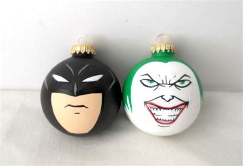 Batman and Joker Painted Ornament Set Dark Knight MADE TO ORDER. $30.00, via Etsy. Traditional ...