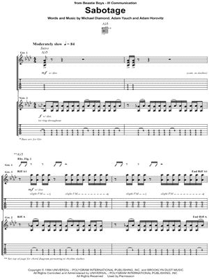 "SABOTAGE" Sheet Music - 3 Arrangements Available Instantly - Musicnotes