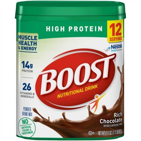 Boost® High Protein Rich Chocolate Nutritional Powder Drink Mix, 17.7 ...