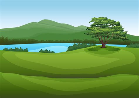 A nature green landscape 293761 Vector Art at Vecteezy