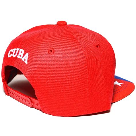 CUBA Embroidered Flag Printed Snapback Flat Bill Cap Baseball Football ...