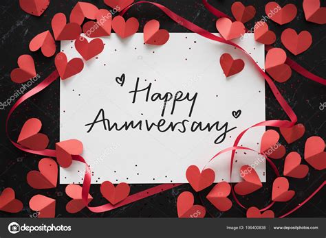 Happy Anniversary Card Decorated Heart Shapes Stock Photo by ©Rawpixel ...