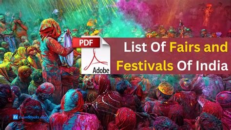 List Of Fairs and Festivals Of India PDF State & Season Wise