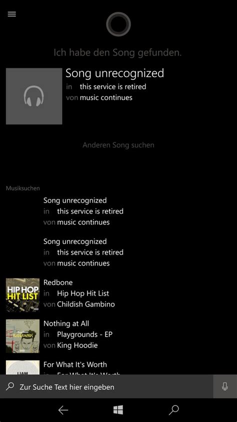 Cortana no longer able to recognize music