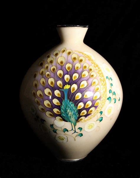 Japanese Cloisonne Vase by Tamura - Peacock