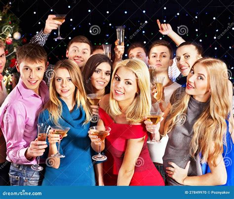 Group People Dancing At Party. Stock Photo - Image: 27849970