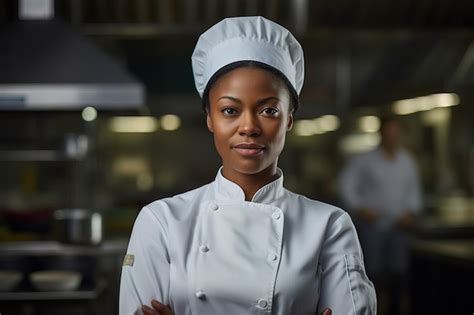 Premium AI Image | Portrait of smiling Black Female Chef