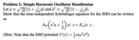 Simple harmonic oscillator Hamiltonian