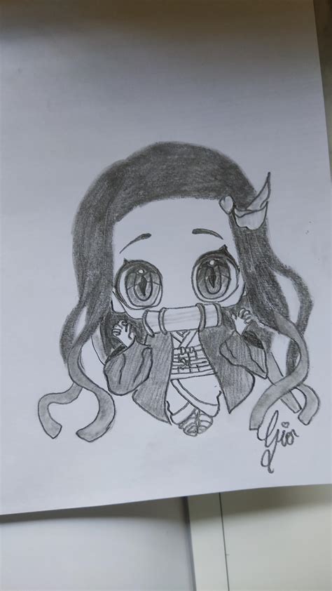 I try to draw chibi Nezuko, do u like? : r/AnimeSketch