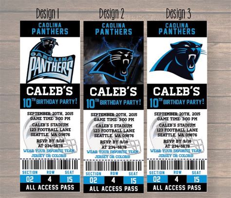 Carolina Panthers, Carolina Panthers Invitation, Carolina Panthers ...