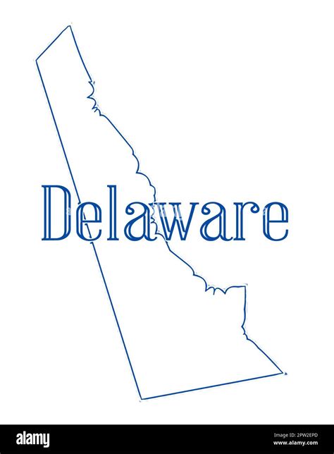 Outline map of the state of Delaware Stock Photo - Alamy