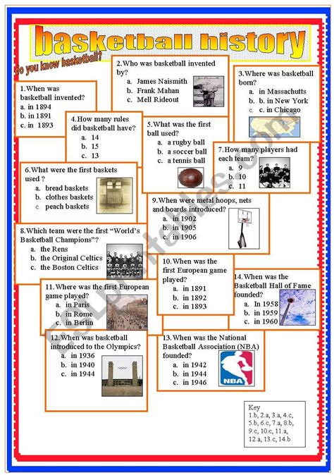 basketball history - ESL worksheet by LILIAAMALIA