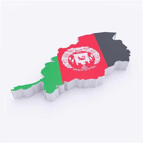 KritrimVault - Afghanistan Country Flag Map 3d Model