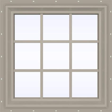 JELD-WEN 29.5 in. x 35.5 in. V-2500 Series Fixed Picture Vinyl Window with Grids - Tan ...