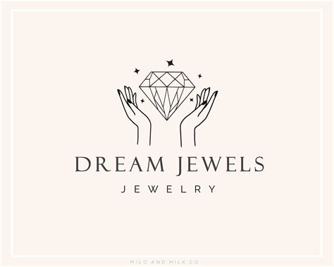 Diamond Jewelry Logo, Jewelry Shop Logo, Gem and Crystal Hand Logo ...