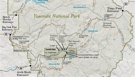 Yosemite National Park Overview Map. Download this simpler pdf map to orient yourself to ...