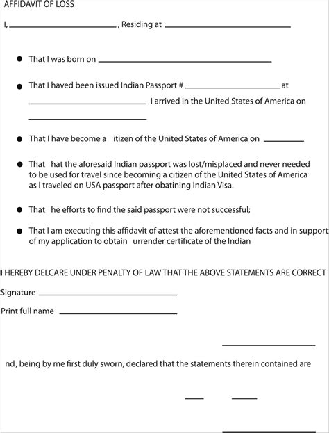 Affidavit Of Loss Template Free Download - Templates : Restiumani Resume #5d9LZxBYj2