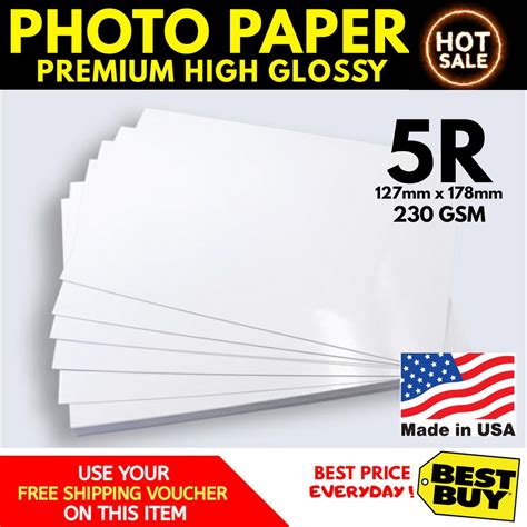 5R Photo Paper - Premium High Glossy(USA) 230gsm | Shopee Philippines