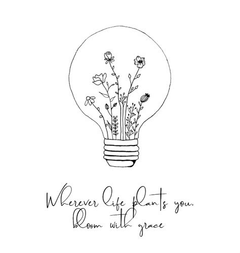 Light bulb plant coloring page | Hand art, Bloom quotes, Easy flower ...