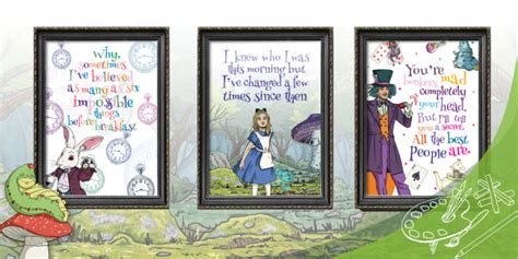 Alice in Wonderland Quotes Inspirational Posters Pack