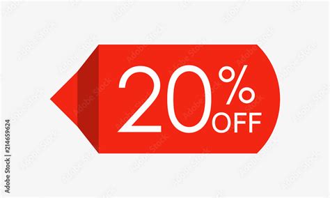 20 percent off. Sale and discount price tag, icon or sticker. Vector illustration. Stock Vector ...