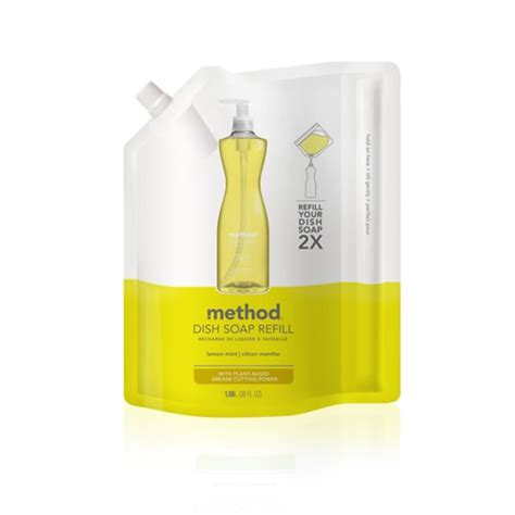 Method Dish Soap Refill Lemon Mint -- 36 fl oz - Vitacost