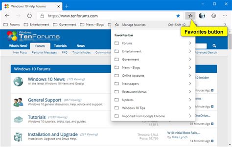 How to Add or Remove Favorites Button in Microsoft Edge Chromium | Tutorials