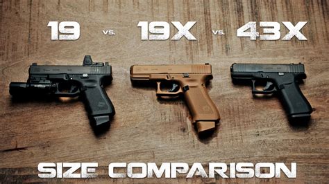 Glock 19 vs 19X vs 43X Size Comparison - YouTube