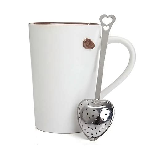 Heart Shape Tea Infuser Spoon Stainless Steel Designer Strainer Steeper Handle Shower Tea ...