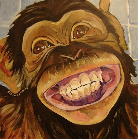 Chimp Smile Painting by Silvina Lanusse