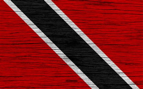 Download wallpapers flag of trinidad and tobago 4k north america wooden ...