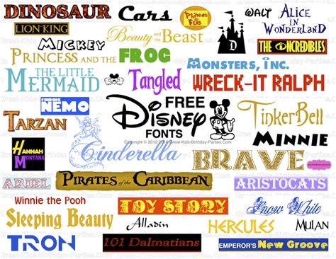 100 FREE DISNEY FONTS