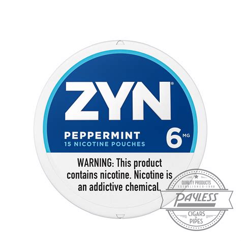 Peppermint Flavored ZYN Nicotine Pouches 6mg - Tobacco-Free - 5 Cans